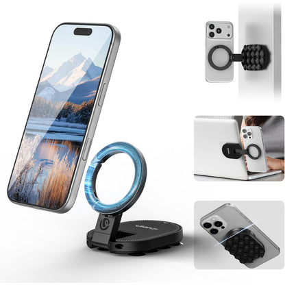 3-in-1 Suction Magnetic Phone Holder for MagSafe with Carabiner Clip