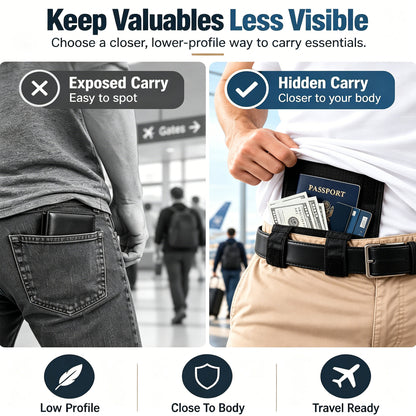 3-in-1 Hidden Pocket Belt Wallet
