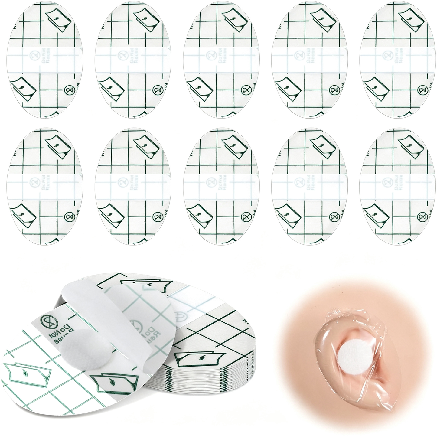Waterproof Ear Stickers with Cotton for Swimming Shower