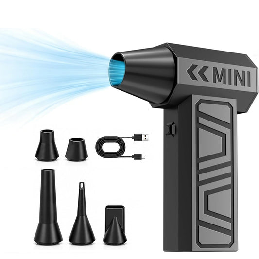 Mini Handheld Turbo Fan, 130000 RPM Rechargeable Air Duster, 4-Gear Cordless Blower for Car/Home/Outdoor/BBQ