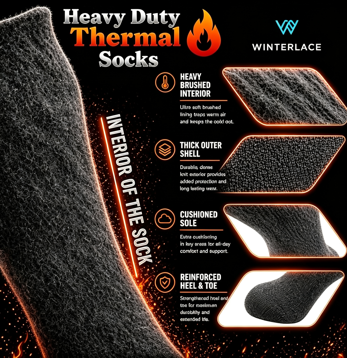Warm Thermal Socks Ski Thick Boot Insulated Socks