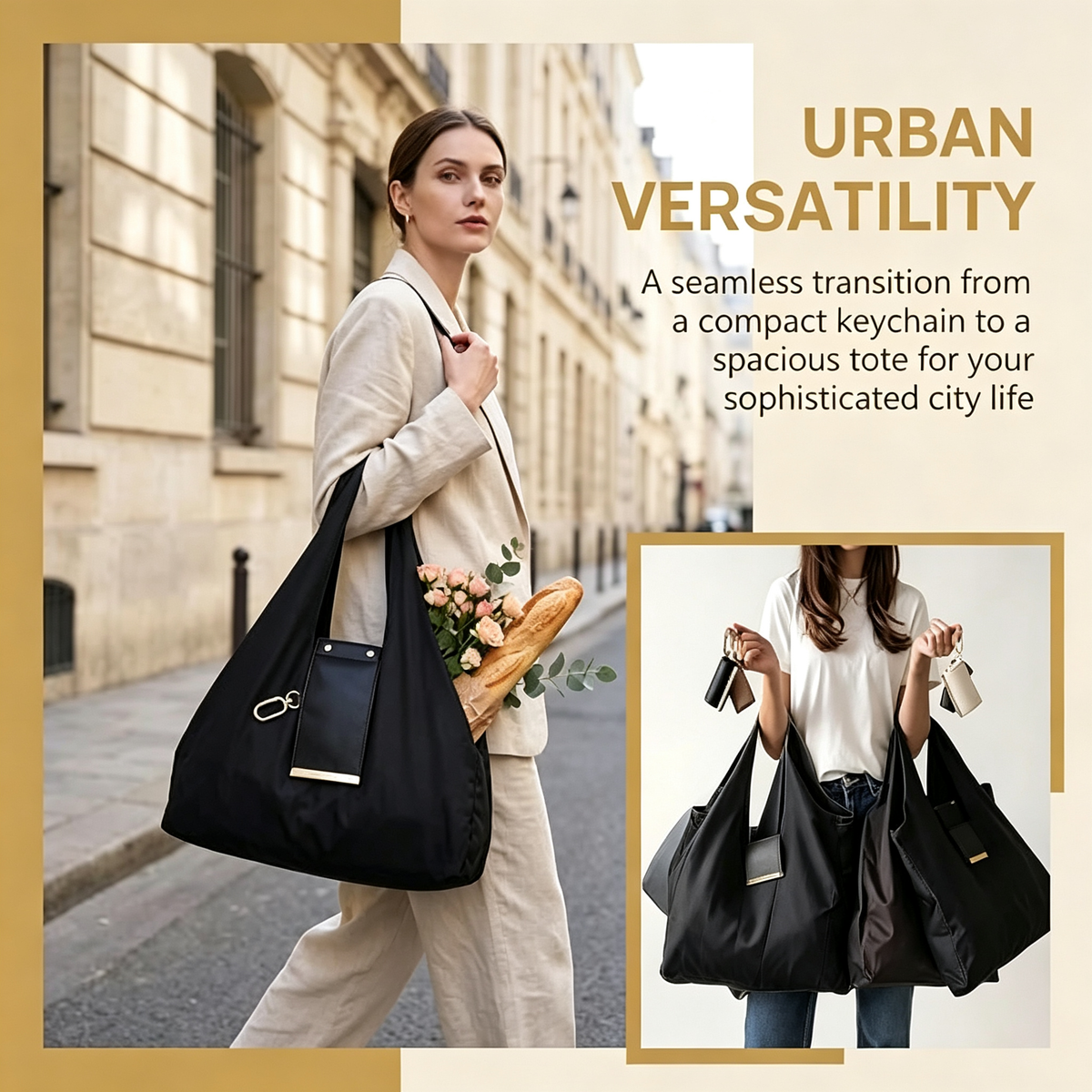Foldable Keychain Tote Bag