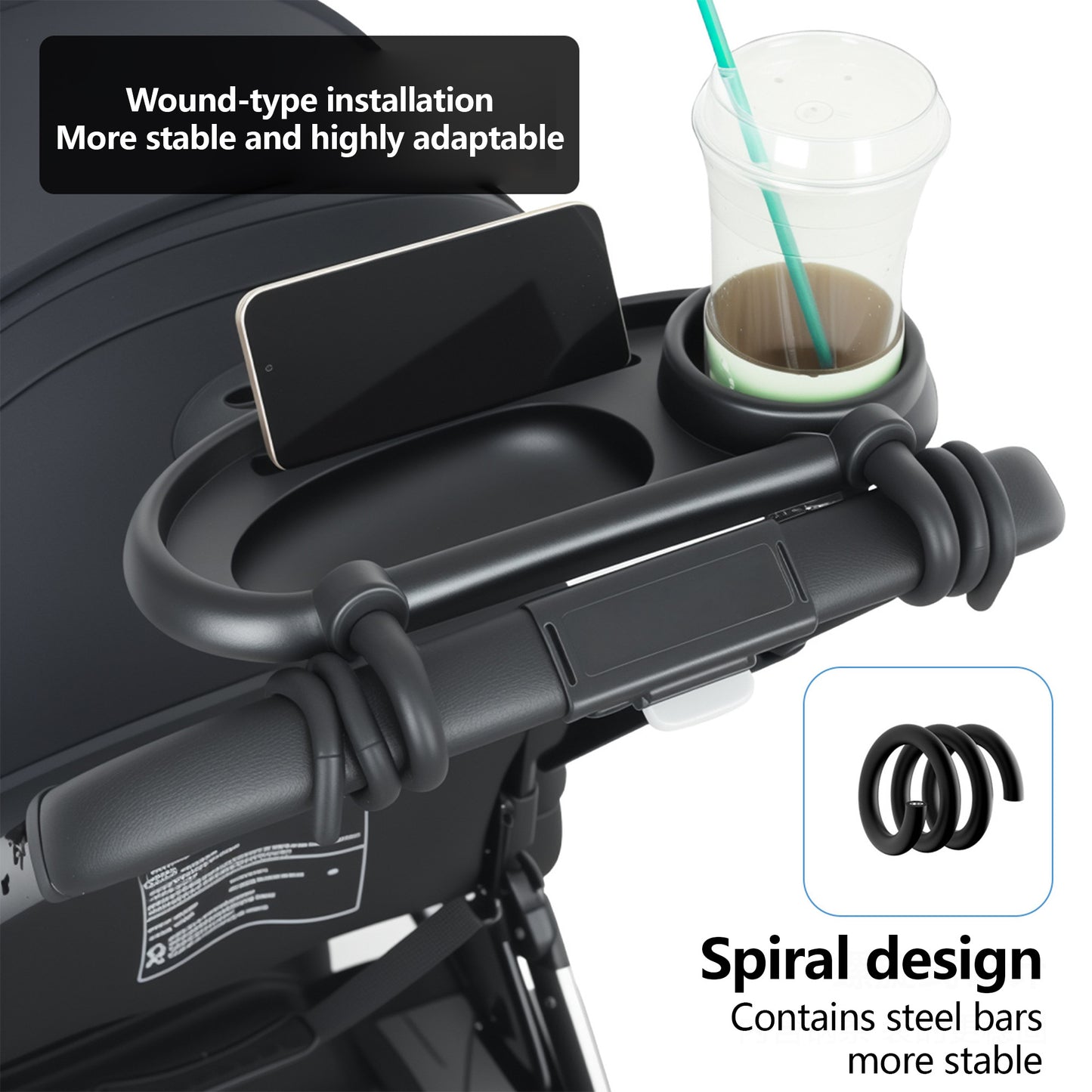 Universal Stroller Snack Tray with Cup Holder