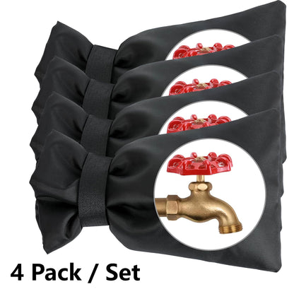 8-Pcs Outdoor Faucet Cover Set, Thick Heat Barrier with Strap