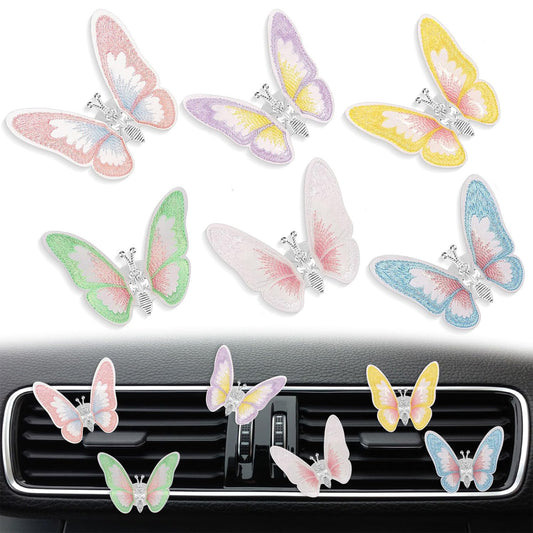 6PCS Butterfly Car Vent Clips – Colorful Air Vent Decoration with Moving Wings for Car Interior Styling