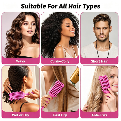 Curly Hair Brush with Soft Bristles Detangling Tangled Glides