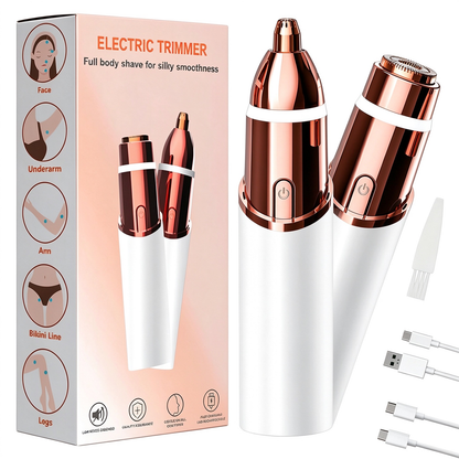2-in-1 Cordless Rechargeable Electric Facial & Eyebrow Trimmer