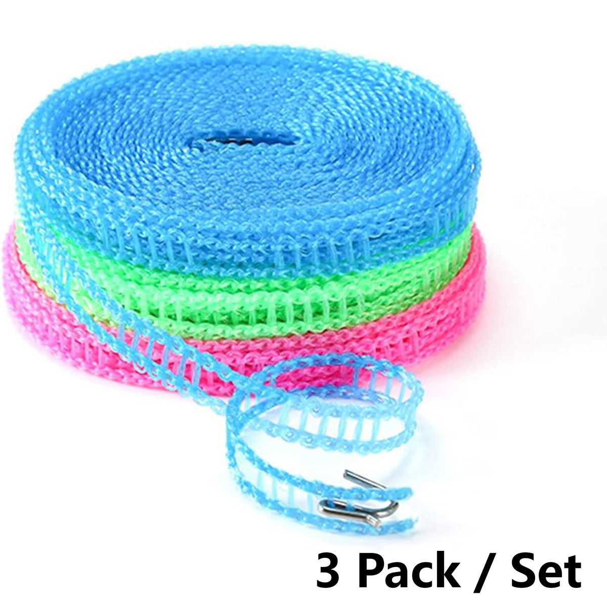 3-Pack Of Windproof Nylon Clotheslines