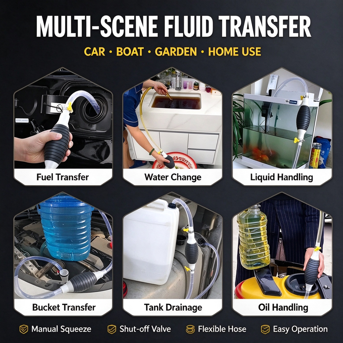 Manual Siphon Pump Kit with 1.5m Hose