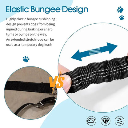 Adjustable Dog Seat Belt, for Vehicle Nylon Pet Safety Seat Belts Heavy Duty & Elastic