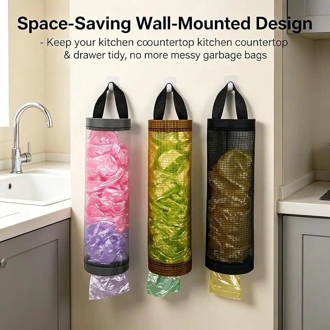 3Pcs Plastic Bag Holder Storage Organizer for Home,Washable Fabric