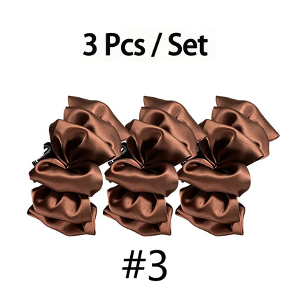 3 Pack / Set Satin Voluminous Claw Clips