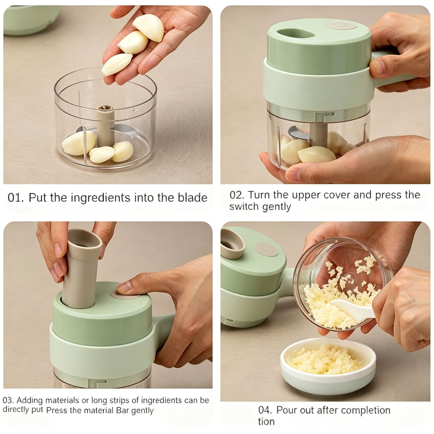 Multifunctional Electric Handheld Vegetable Chopper Set – Suitable for Preparing Baby Food