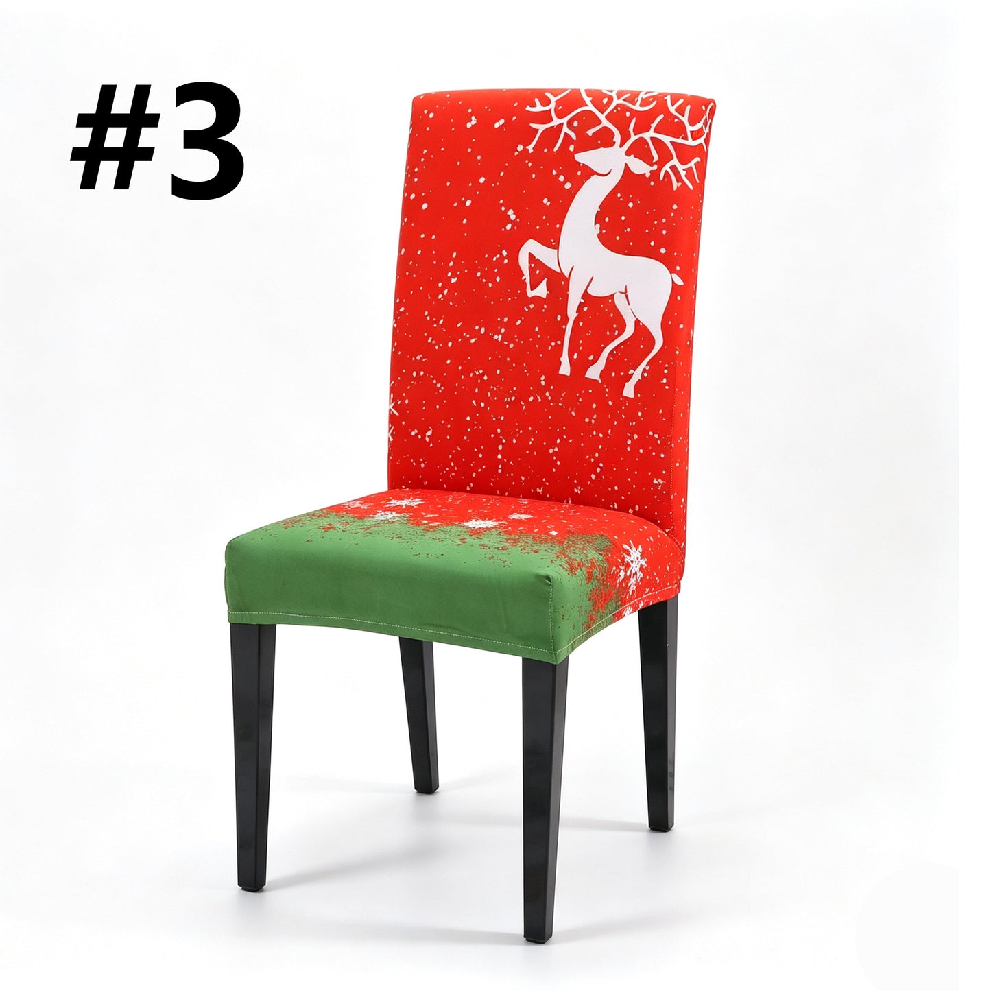 Christmas-Themed Stretchy, Washable Dining Chair Cover