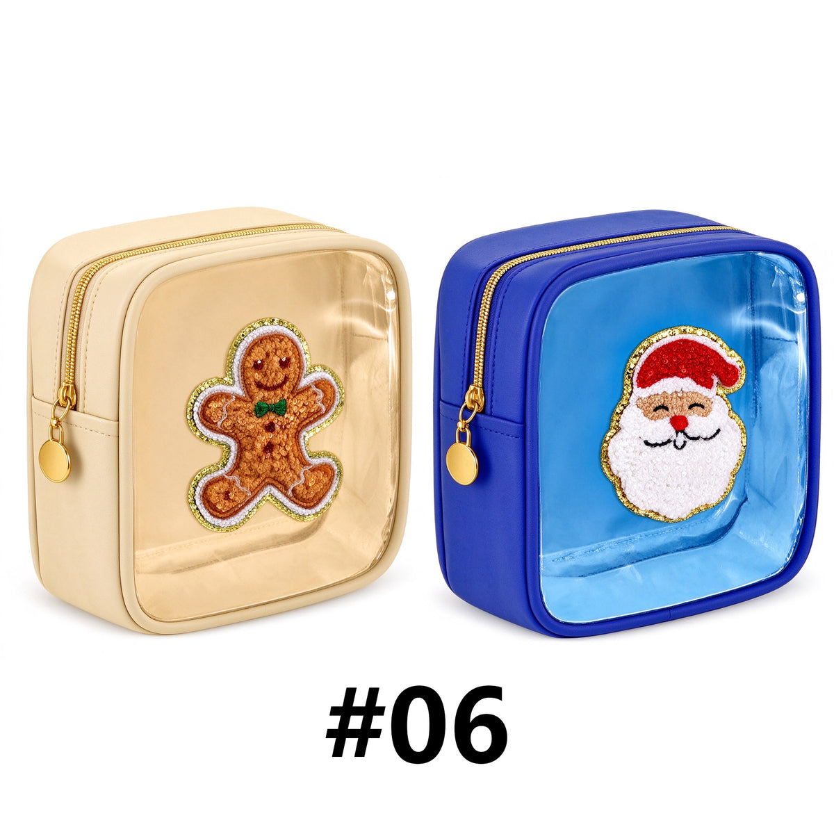 Christmas Makeup Bags Clear Zipper