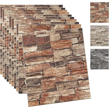 10PCS 3D Wall Panels Peel and Stick Foam