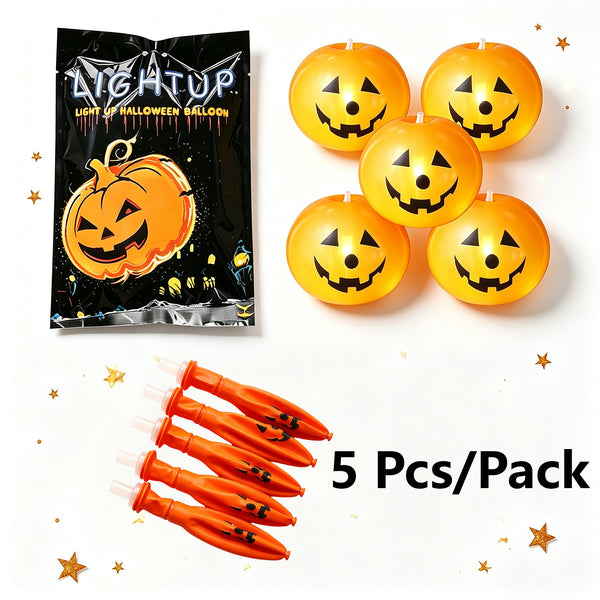 5 Pcs Pumpkin LED Light Up Balloons