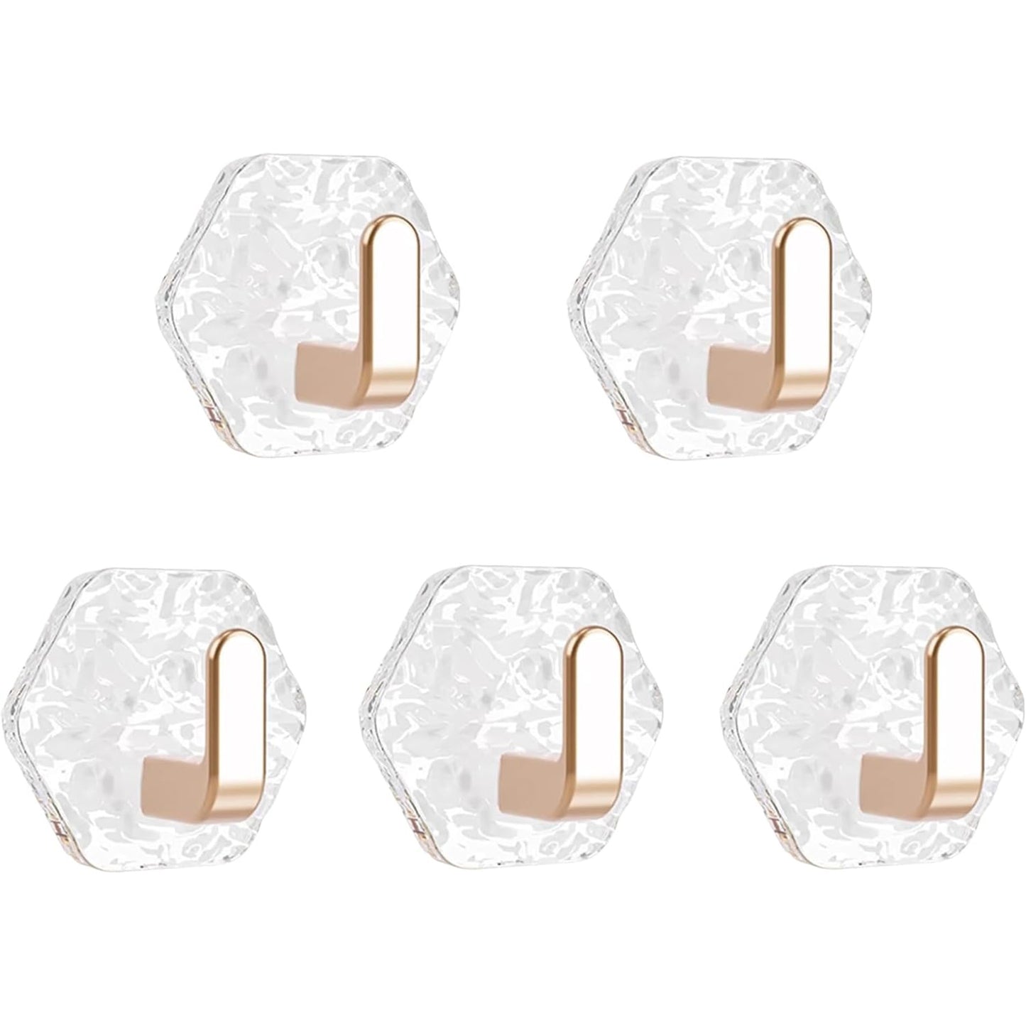 5 PCS Water Ripple Hexagonal Self Adhesive Hooks