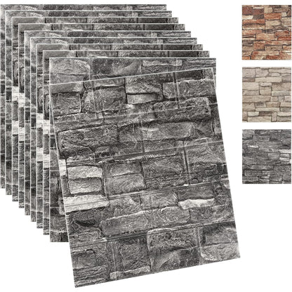 10PCS 3D Wall Panels Peel and Stick Foam