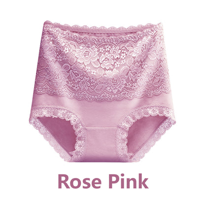 High Waisted Cotton Underwear Soft Lace Panties