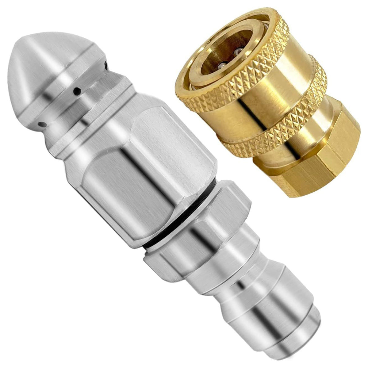 2 Pcs 1/4 Inch Pressure Washer Drain Jetter Hose Nozzle