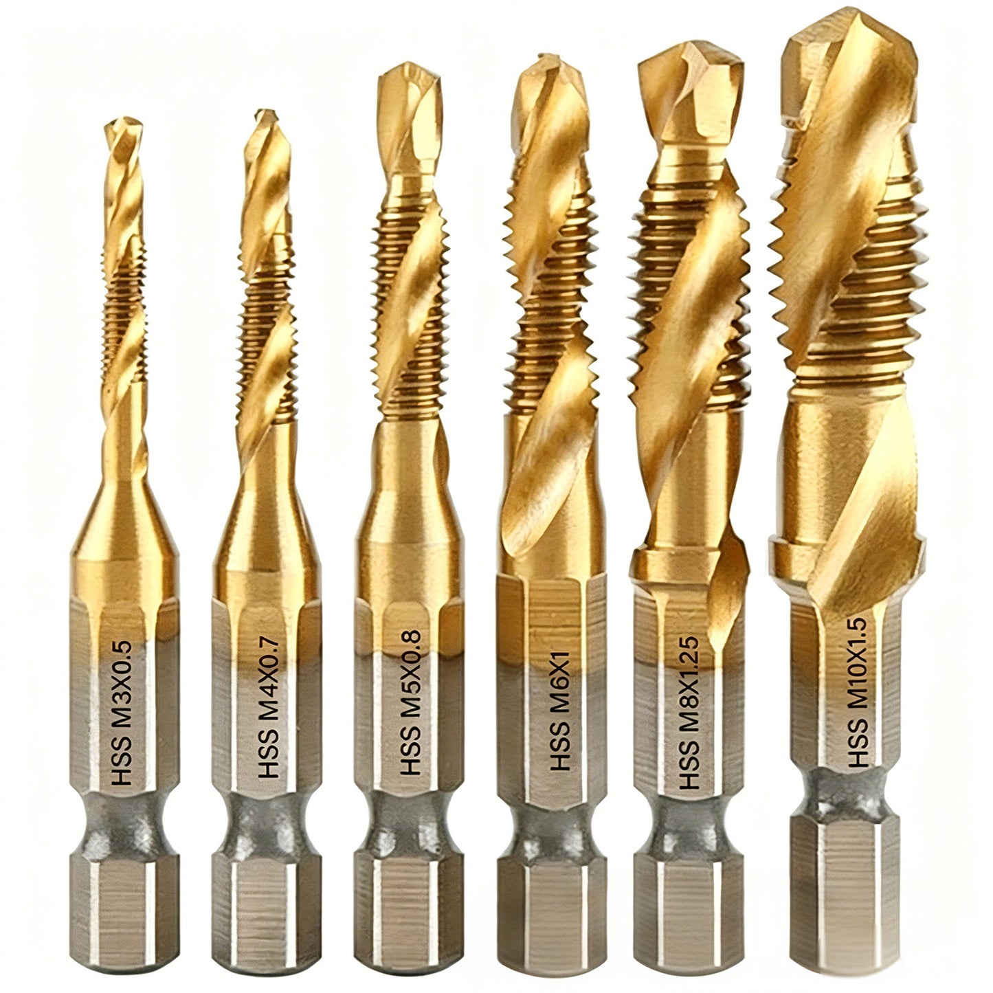6 PCS Metric Tap and Drill Bit Set Metric Drill Bits