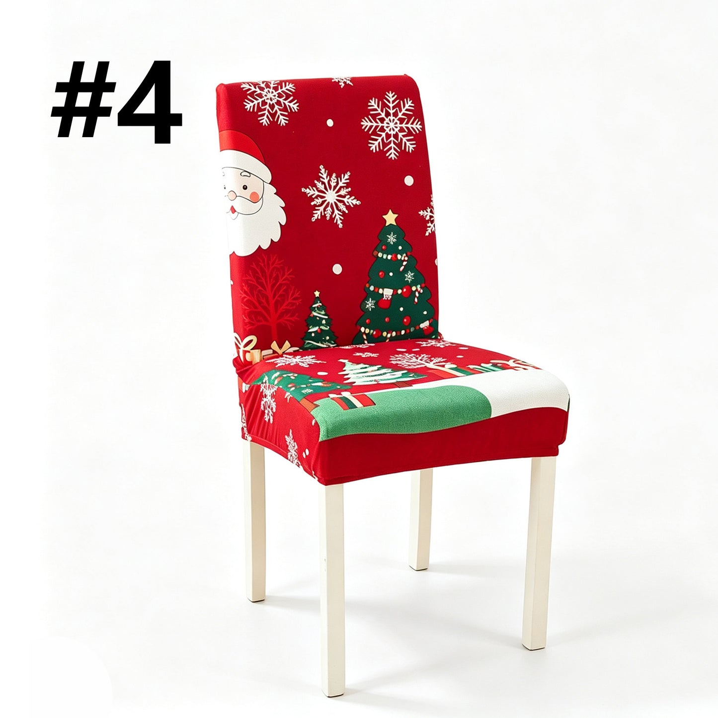 Christmas-Themed Stretchy, Washable Dining Chair Cover