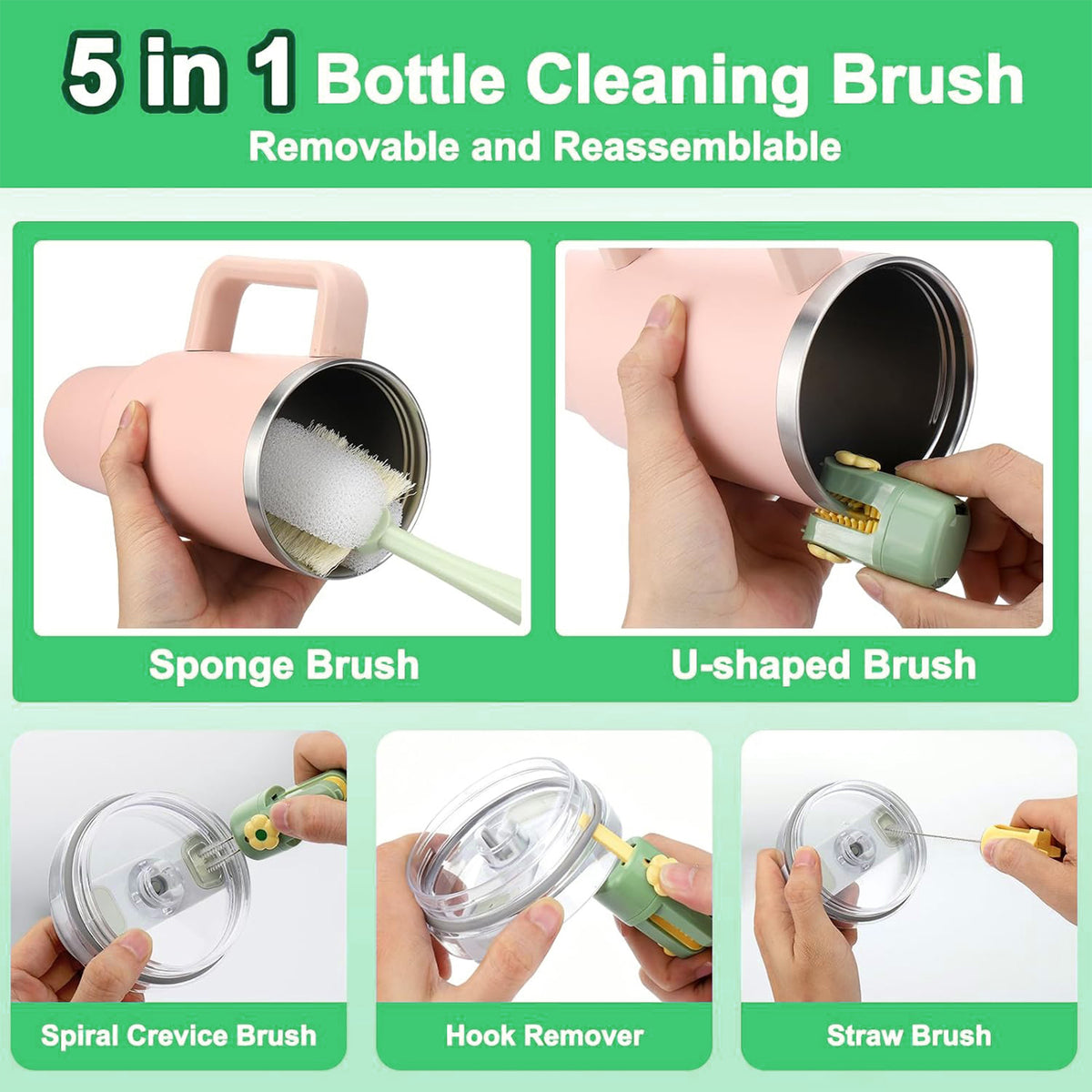 5 in 1 Bottle Cleaning Brush