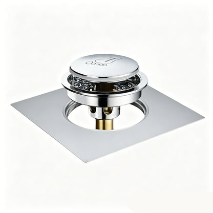 Bathroom Shower Floor Drain Cover — Features a Brass Inner Core for Odor and Clog Prevention