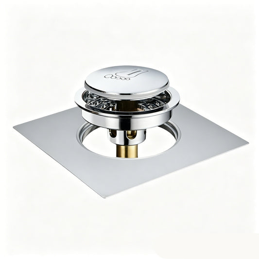 Bathroom Shower Floor Drain Cover — Features a Brass Inner Core for Odor and Clog Prevention