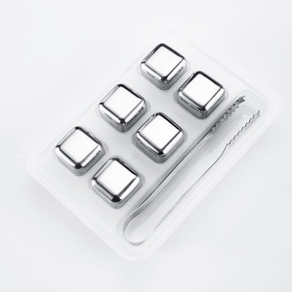 Whiskey Stones Gift Set – Stainless Steel Reusable Whiskey Chilling Rocks for Drinks & Cocktails