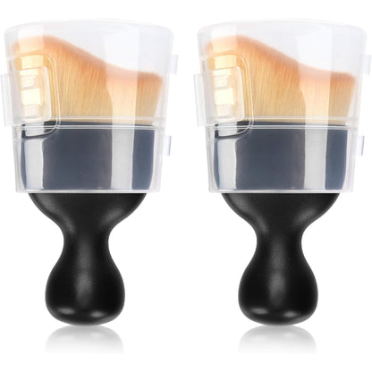 2PCS Car Interior Detailing Brushes – Soft Bristle Cleaning Brushes with Curved Design & Protective Covers