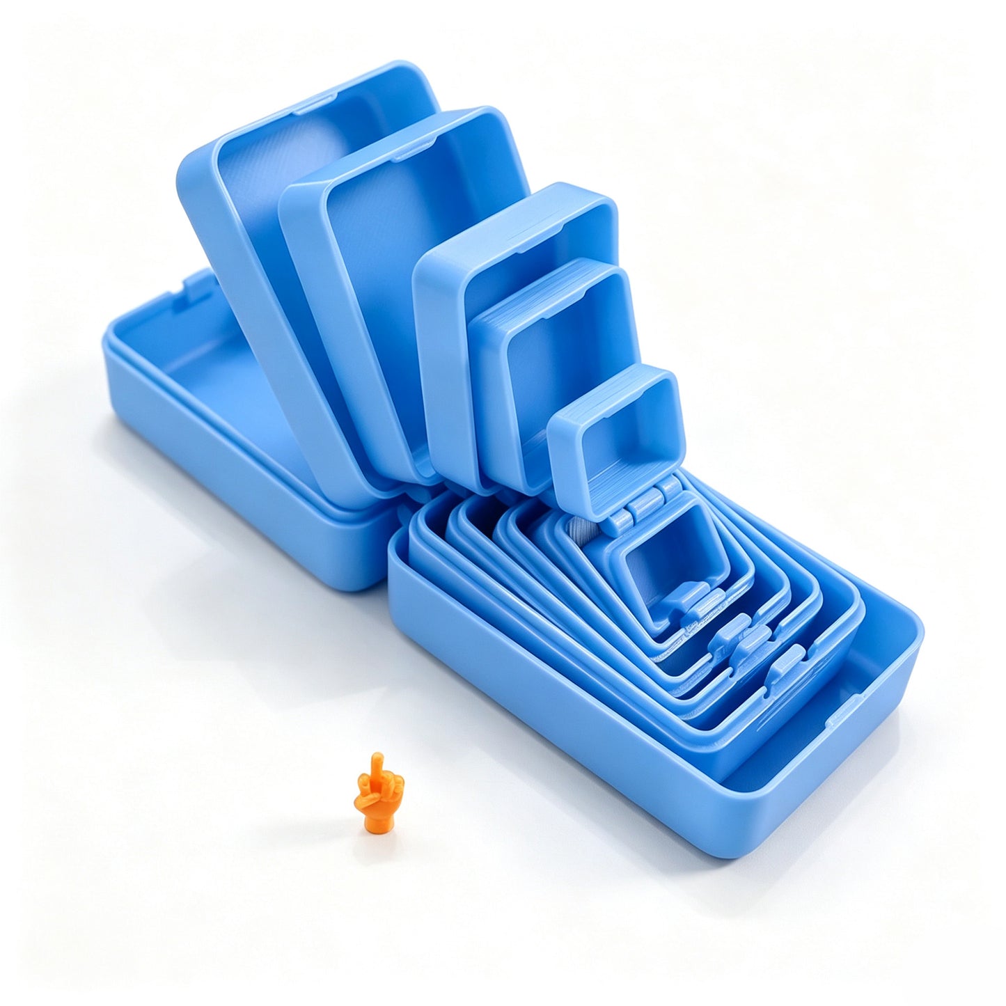 3D-Printed Multicolor Nesting Box – Includes Miniature Figurines Inside