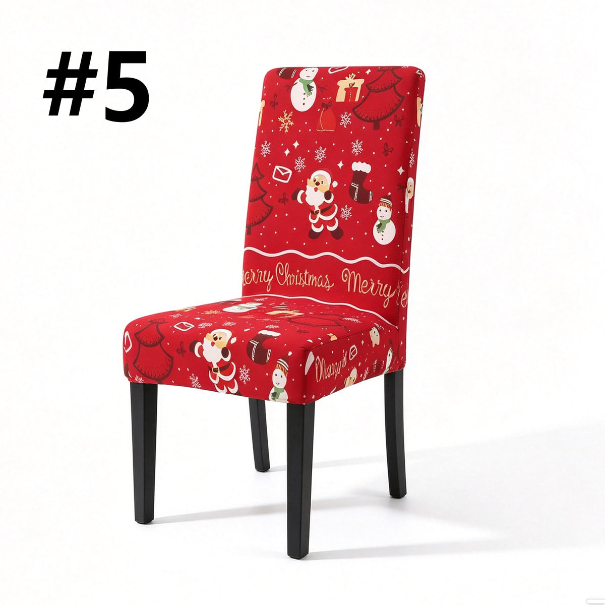 Christmas-Themed Stretchy, Washable Dining Chair Cover