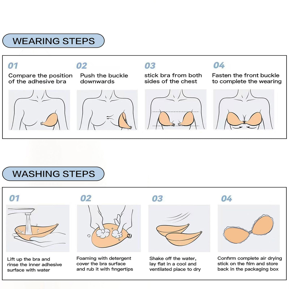 Adhesive Bra Invisible Sticky Strapless Push up