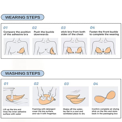 Adhesive Bra Invisible Sticky Strapless Push up