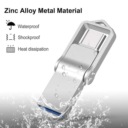 2-in-1 USB C Flash Drive – USB 3.0 OTG Metal Thumb Drive with Type C, Waterproof Swivel Design