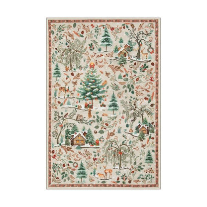 Christmas-themed Rug - Machine Washable, Non-Slip