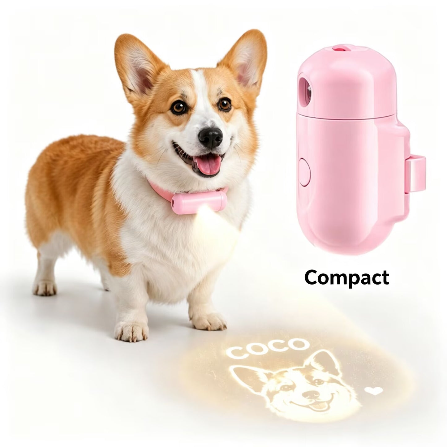 Dog Collar Projection Light / Clip-on Dog Walking Light Accessory