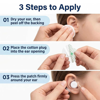 Waterproof Ear Stickers with Cotton for Swimming Shower