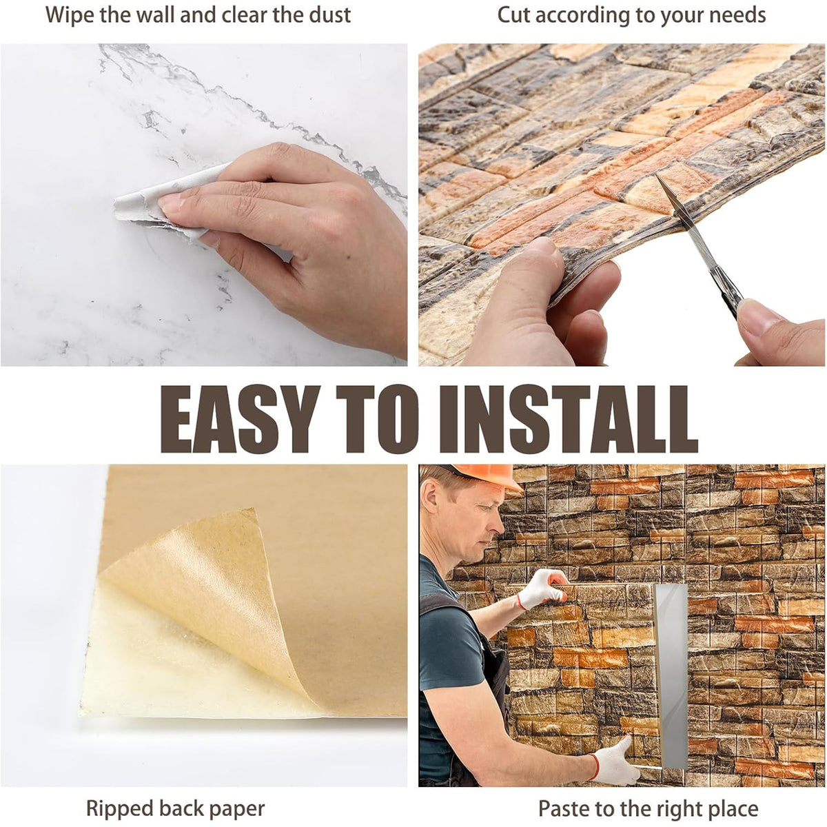 10PCS 3D Wall Panels Peel and Stick Foam