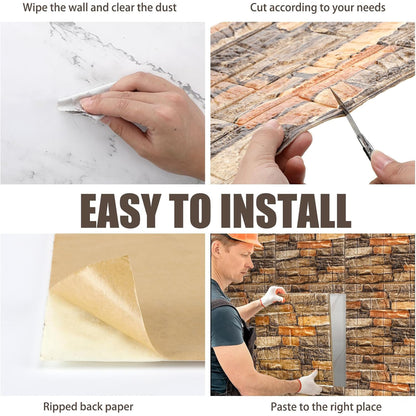 10PCS 3D Wall Panels Peel and Stick Foam