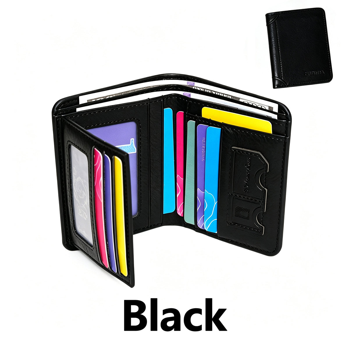Leather Wallet RFID Trifold Compact