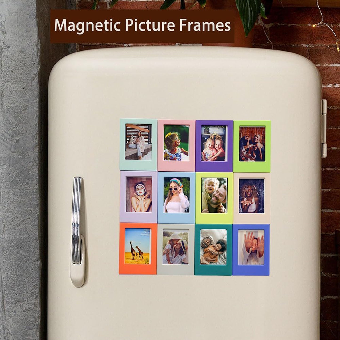 5 Pcs Refrigerator Magnetic Photo Frames – Fridge Picture Holders for Polaroid & Fujifilm Instax Mini Film
