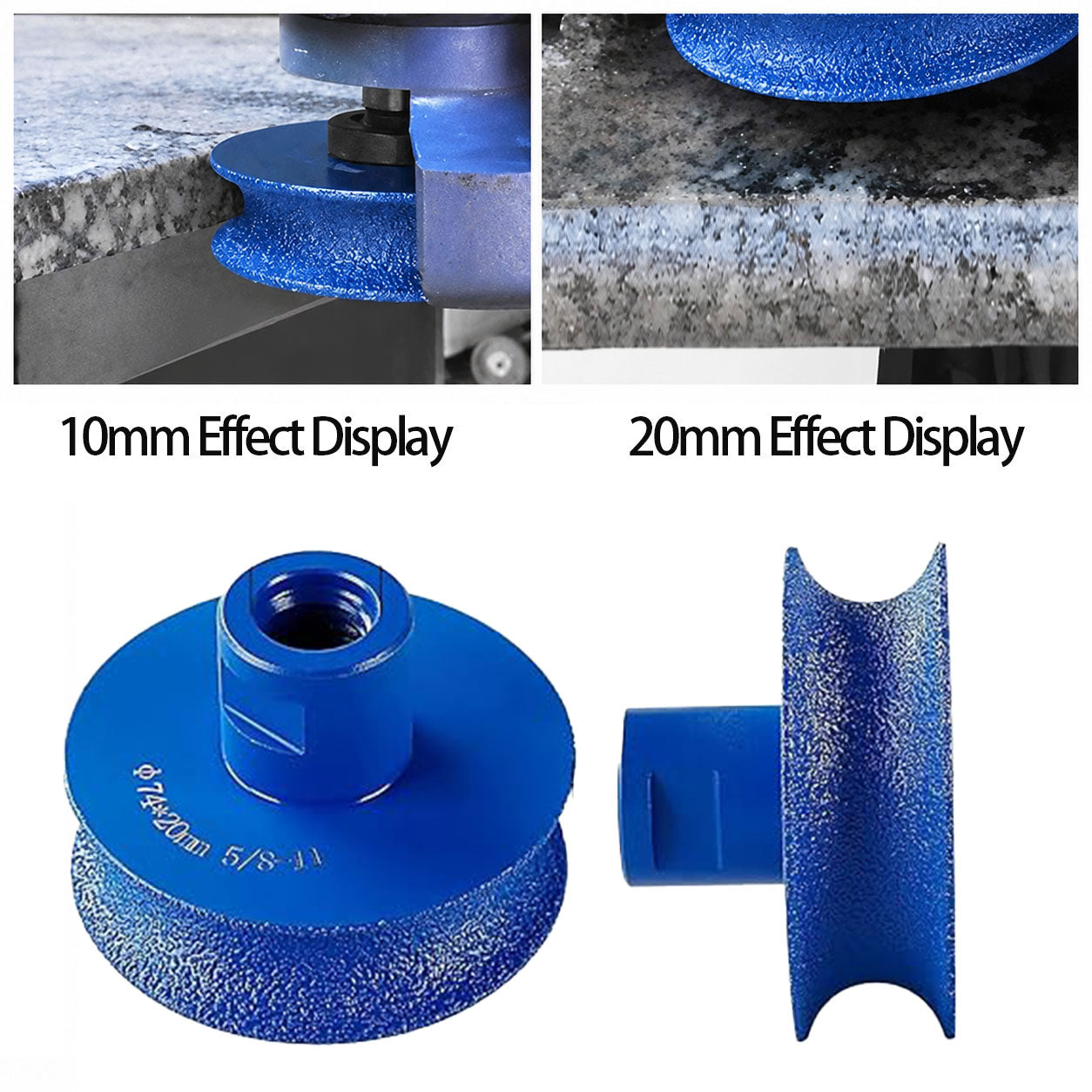 Diamond Edging Wheel Half-Round Profile, For Angle Grinders, 5/8-11 Thread