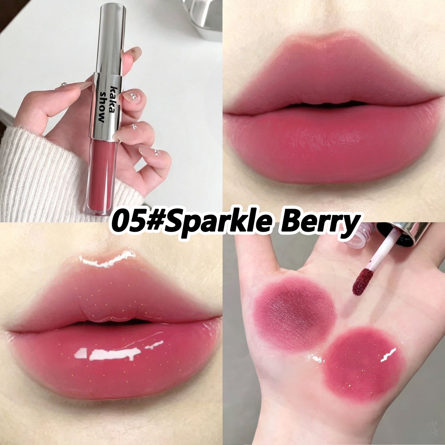 2-in-1 Dual Ended Lip Stain & Lip Oil for Moisturizing & Glossy Finish