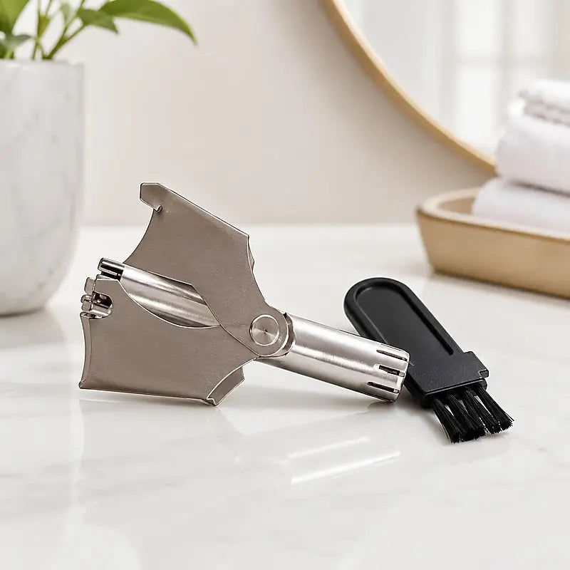 4Pack Manual Nose Hair Trimmer, Stainless Steel  with Cleaning Brush