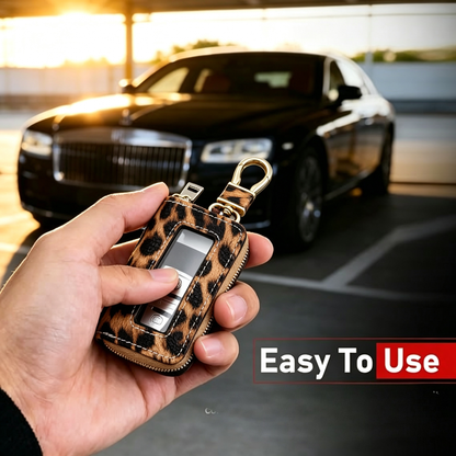 Car Key Cover – Leopard Print  Universal Smart Remote Key Protective Case