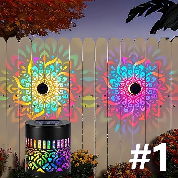 Outdoor Solar Mandala Light – Waterproof Metal Solar Fence Light