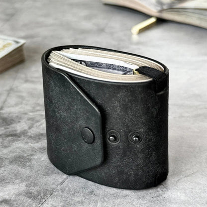 Slim Cash Wrap Wallet with Clasp – Leather Fast Access Money Holder with Elastic Bands